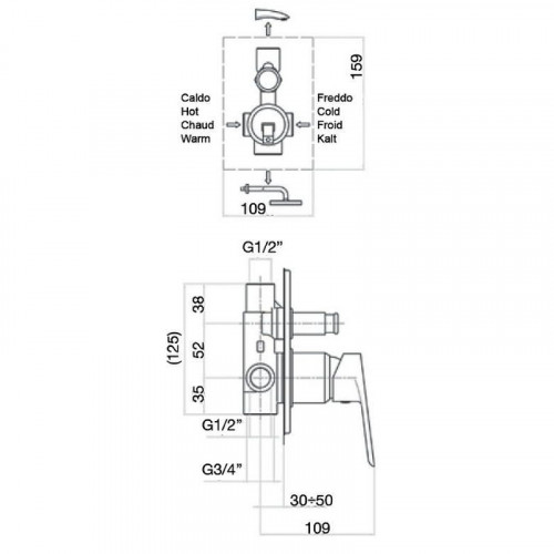 Смеситель для душа Webert Sax Evolution SE860101560 Черный матовый встраиваемый