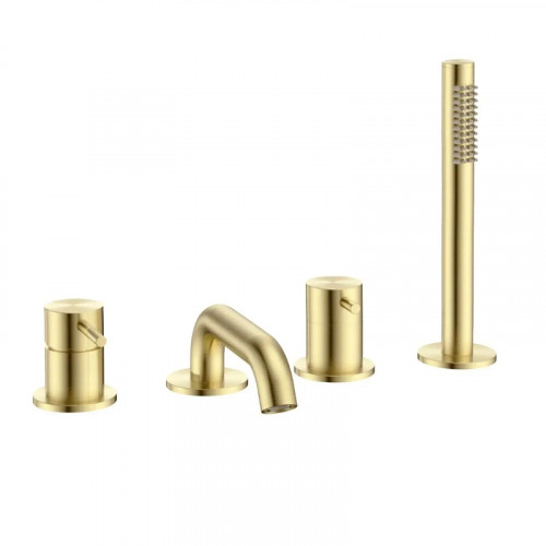 Смеситель на борт ванны AQUAme Siena AQM6219BG цвет Золото шлифованное