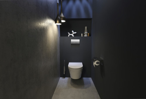 Комплект унитаза с инсталляцией Jacob Delafon Rodin+ E21749RU-00 с сиденьем Микролифт и клавишей смыва Хром фарфор подвесной