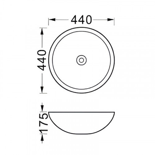 Раковина-чаша Aquatek 44 AQ5354-MW Белая матовая фарфор накладная