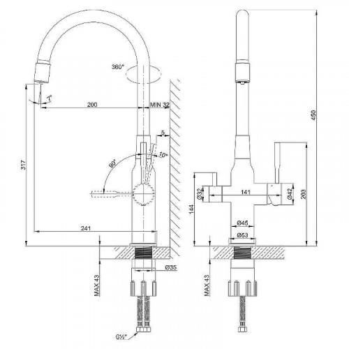 Смеситель для кухни Lemark Expert LM5083S-Black Хром Черный