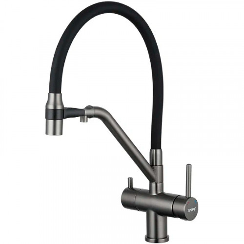 Смеситель для кухни Gappo G4398-89 Оружейная сталь Черный латунь