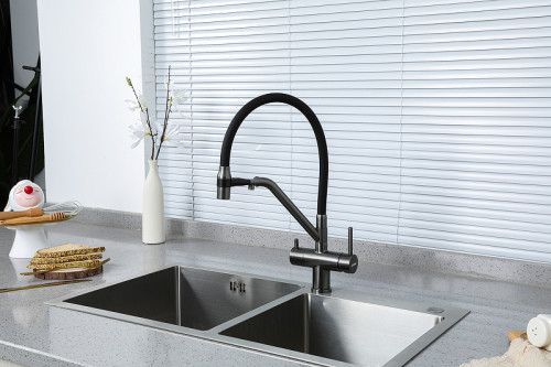 Смеситель для кухни Gappo G4398-89 Оружейная сталь Черный латунь