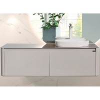 Тумба с раковиной Black&amp;White Universe U915.1400R 140 R 9151401 подвесная Glossy light grey МДФ / ЛДСП