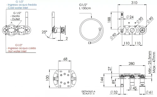 Смеситель для душа Remer Chrono CH97D2P цвет Хром
