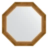Зеркало Evoform Octagon 68х68 BY 7319 в багетной раме - Состаренная бронза с плетением 70