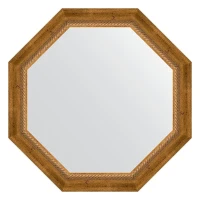 Зеркало Evoform Octagon 68х68 BY 7319 в багетной раме - Состаренная бронза с плетением 70