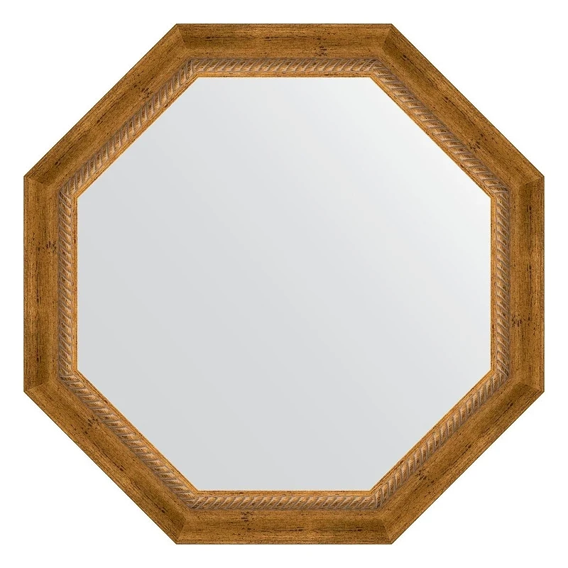 Зеркало Evoform Octagon 68х68 BY 7319 в багетной раме - Состаренная бронза с плетением 70