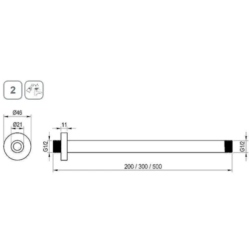 Кронштейн для верхнего душа Ravak 704.21GB X07P701 Графит