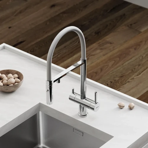 Смеситель для кухни Sancos Imola SC4010CHwh цвет Хром Белый
