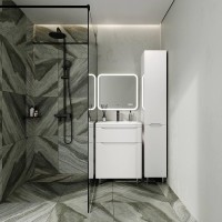 Тумба под раковину Style Line Марелла 60 Люкс Plus СС-00002396 Белый глянец антискрейтч МДФ / ЛДСП