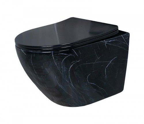 Унитаз Gid Convexo Bs2198 62227Y подвесной цвет Черный глянцевый с сиденьем Микролифт