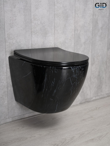 Унитаз Gid Convexo Bs2198 62227Y подвесной цвет Черный глянцевый с сиденьем Микролифт