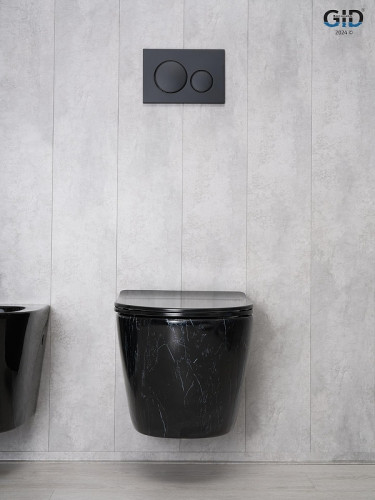 Унитаз Gid Convexo Bs2198 62227Y подвесной цвет Черный глянцевый с сиденьем Микролифт