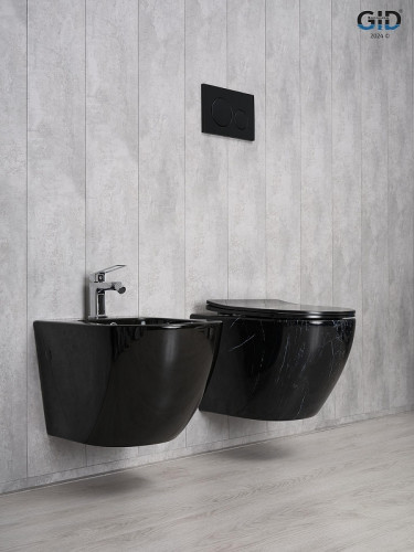 Унитаз Gid Convexo Bs2198 62227Y подвесной цвет Черный глянцевый с сиденьем Микролифт