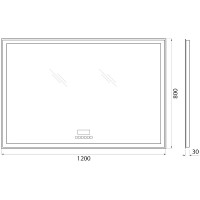 Зеркало BelBagno SPC-GRT-1200-800-LED-TCH-RAD с подсветкой с сенсорным выключателем с bluetooth с термометром с радио