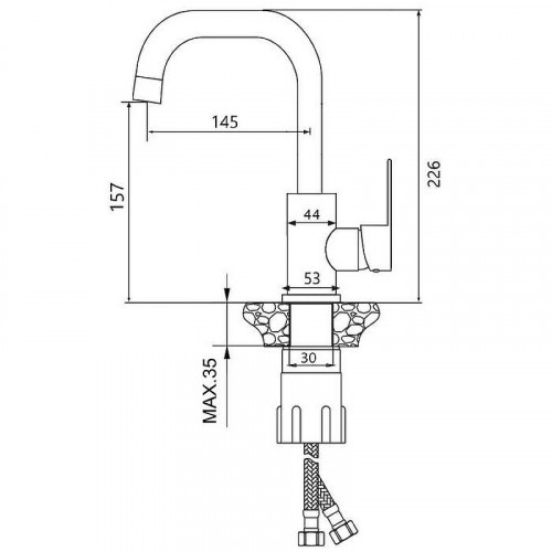 Смеситель для раковины Maretti Project Black PB32RP56 Черный матовый