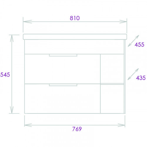 Тумба под раковину Onika Легран 80.13 108047 подвесная Дуб галифакс МДФ / ЛДСП