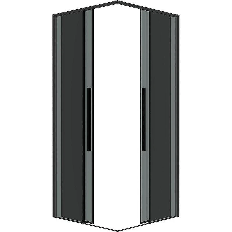 Душевой уголок Grossman Galaxy 70х70 300.K33.01.7070.21.10 профиль Черный матовый стекло тонированное