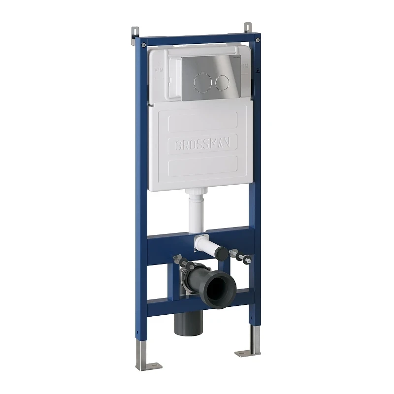 Унитаз с инсталляцией Grossman Style 97.4478SQ.05.01M цвет Белый с сиденьем Микролифт с клавишей смыва цвет Белый