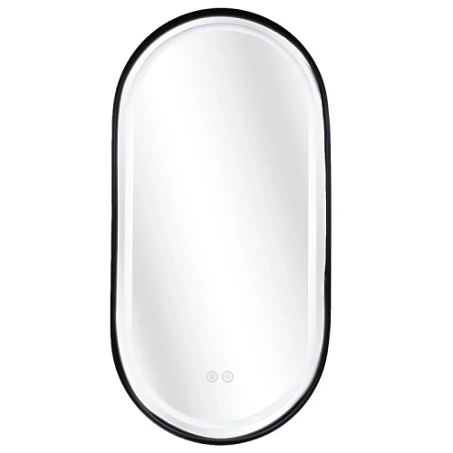 Зеркало Azario Блейк 50 АZ-LED011125 с подсветкой цвет Черный матовый с сенсорным выключателем и подогревом
