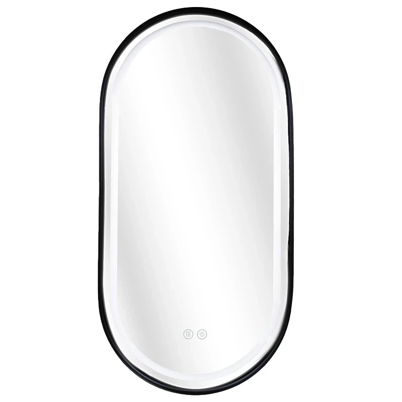 Зеркало Azario Блейк 50 АZ-LED011125 с подсветкой цвет Черный матовый с сенсорным выключателем и подогревом