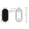 Зеркало Azario Блейк 50 АZ-LED011125 с подсветкой цвет Черный матовый с сенсорным выключателем и подогревом