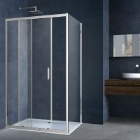 Душевой уголок Vincea Alpha 110x80 VSR-3AL8011CL профиль Хром стекло прозрачное