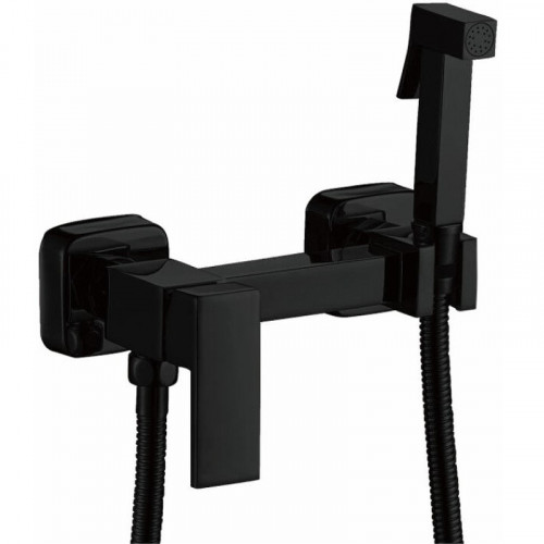 Гигиенический душ со смесителем Haiba HB5513-7 Черный матовый латунь на стену