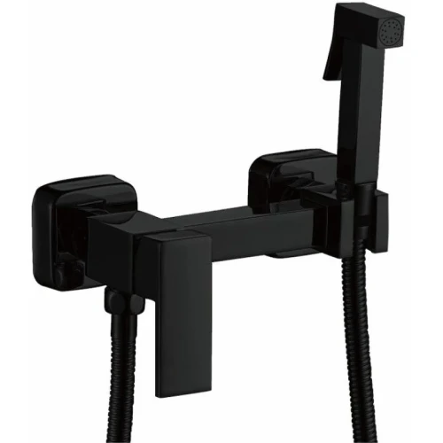 Гигиенический душ со смесителем Haiba HB5513-7 Черный матовый латунь на стену