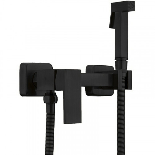 Гигиенический душ со смесителем Haiba HB5513-7 Черный матовый латунь на стену