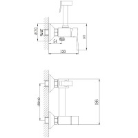 Гигиенический душ со смесителем Haiba HB5513-7 Черный матовый латунь на стену