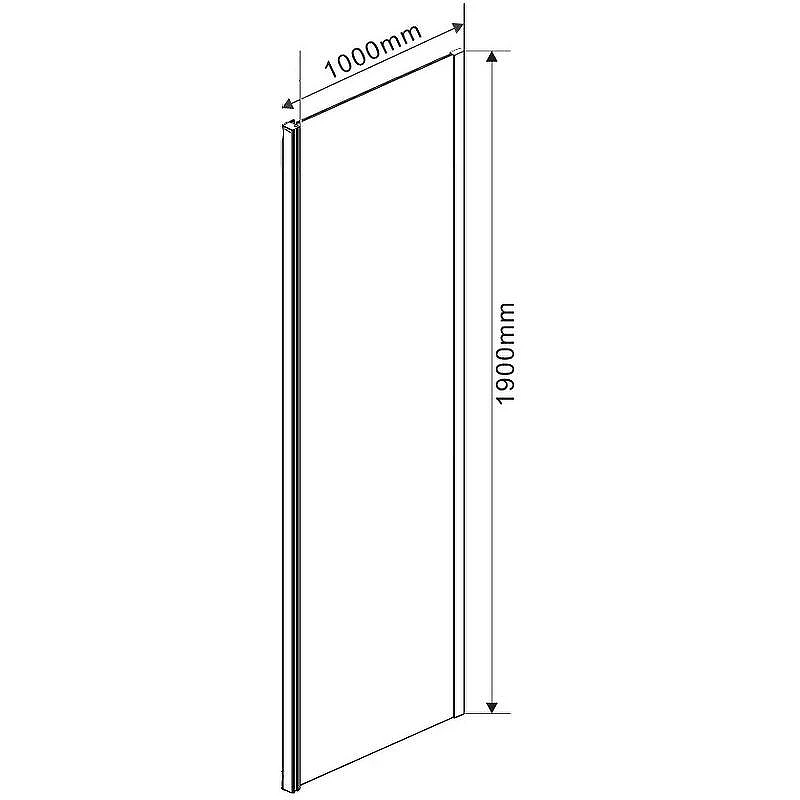 Душевая стенка Vincea Garda 100 VSG-1G100CLB профиль Черный стекло прозрачное
