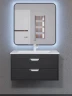Тумба с раковиной Uperwood Modul 80 393020551 подвесная цвет Черный матовый