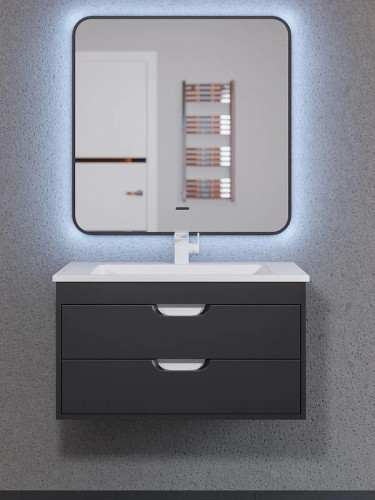 Тумба с раковиной Uperwood Modul 80 393020551 подвесная цвет Черный матовый