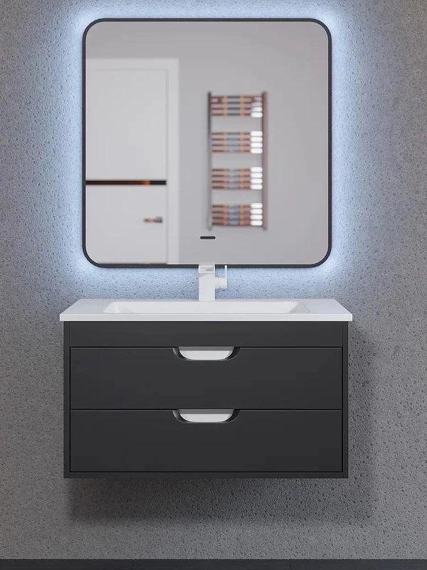 Тумба с раковиной Uperwood Modul 80 393020551 подвесная цвет Черный матовый