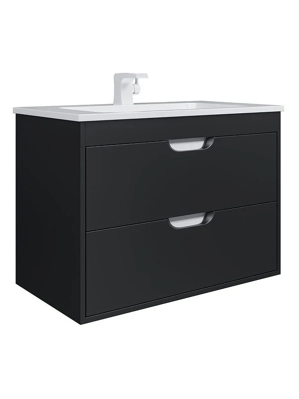 Тумба с раковиной Uperwood Modul 80 393020551 подвесная цвет Черный матовый