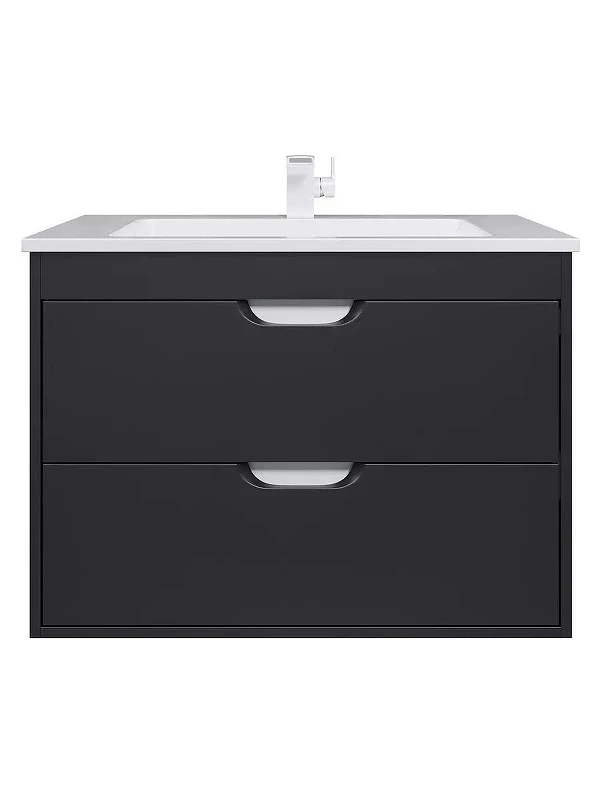 Тумба с раковиной Uperwood Modul 80 393020551 подвесная цвет Черный матовый