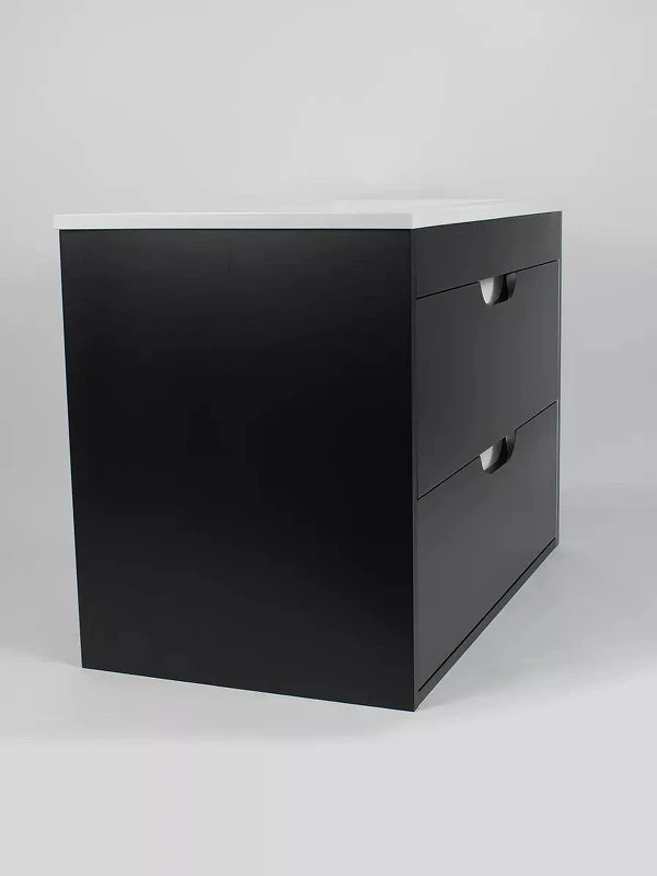Тумба с раковиной Uperwood Modul 80 393020551 подвесная цвет Черный матовый
