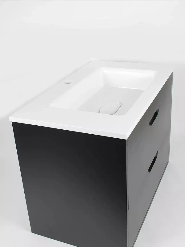 Тумба с раковиной Uperwood Modul 80 393020551 подвесная цвет Черный матовый