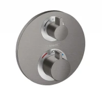 Смеситель для душа Hansgrohe Ecostat S 15758340 с термостатом цвет Шлифованный черный хром