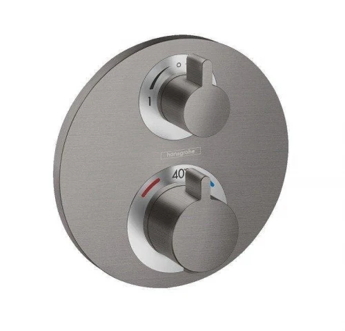 Смеситель для душа Hansgrohe Ecostat S 15758340 с термостатом цвет Шлифованный черный хром