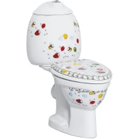 Унитаз компакт Creavit Cocuk CK310-11CB00E-FF00+KC0802.01.1000E Белый с декором с сиденьем без бачка фарфор напольный