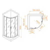 Душевой уголок RGW Passage PA-52B 80x80 03085288-14 профиль Черный стекло прозрачное