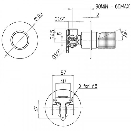 Смеситель для душа Paini Cox Grip 7GPJ690 Золото матовое