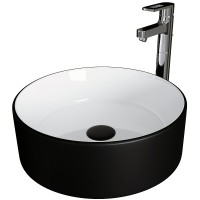 Раковина-чаша Grossman 36 GR-4040BW Белая Черная фаянс накладная