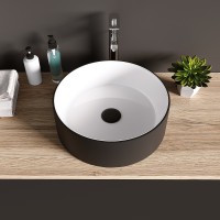 Раковина-чаша Grossman 36 GR-4040BW Белая Черная фаянс накладная