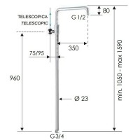 Душевая штанга Remer 329A Хром латунь на стену