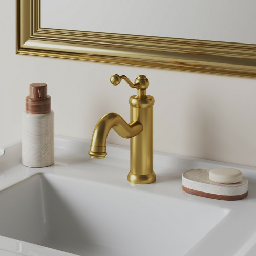 Смеситель для раковины Paini Duomo 88PJ205 Золото матовое