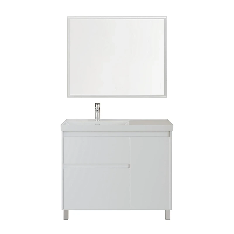 Тумба под раковину Aquanet Nova Lite 2.0 90 L 346339 цвет Белый глянец